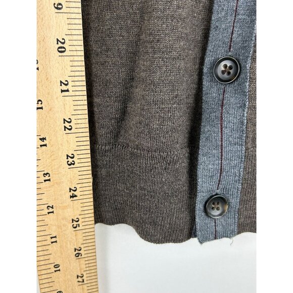 Banana Republic Women's L 100% Extra Fine Merino Wool Cardigan Sweater Brown - Picture 5 of 12